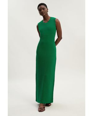 Karen Millen Textured Stitch Wrap Back Knitted Maxi Dress - Green