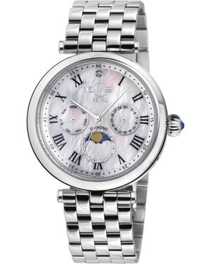 Gv2 Florence Mother Of Pearl Dial Diamond Cut Ring On Stainless Steel Bracelet Watch - Grey