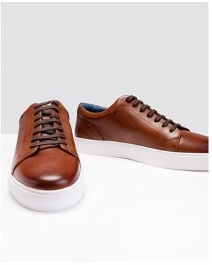 Oliver Sweeney Hayle Antiqued Calf Leather Trainers - Brown