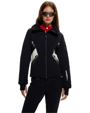 BOSS Solid Patterned Regular Fit Ski Jacket - Black