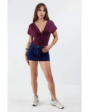 Busem V-Neck Tie Detail Blouse - Blue