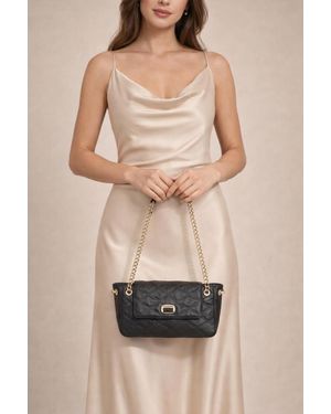 SVNX Quilted Chain Shoulder Bag - Natural