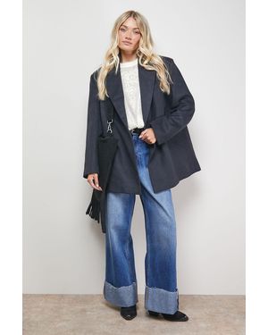 Oasis Relaxed Blazer Coat - Blue