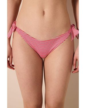 Penti Striped Low-Waist Brazilian Bikini Bottoms - Pink