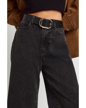 Boohoo Faux Leather Double Buckle Detail Belt - Black