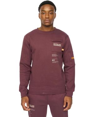 Duck and Cover Applewood Sweatshirt (Raisin) - Red