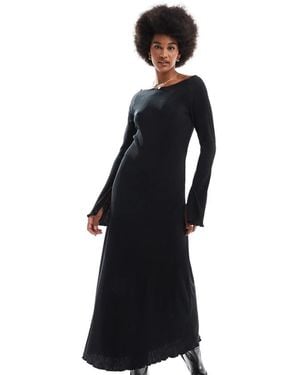 Jdy Tall Bell Sleeve Plisse Maxi Dress - Blue