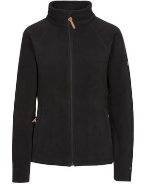 Trespass Ladies Trouper Leather Trim Fleece Jacket - Black