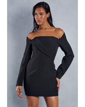 MissPap Structured Off Shoulder Mini Dress - Blue