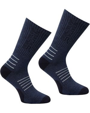 Regatta Bamboe Crew Sokken (Marine Donker Staal) - Blauw