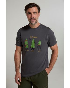 Mountain Warehouse 'Spruce Springs' T-Shirt Cotton Breathable Casual Tee - Grey