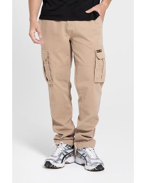 Bench 'Sergei' Regular Fit Cotton Cargo Trousers - Natural