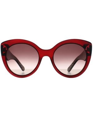 Ferragamo Cat Eye Crystal Burgundy Gradient Sf964S - Red