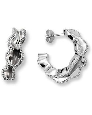 Orphelia Dames 925 Sterling Zilveren Oorbellen - Zwart