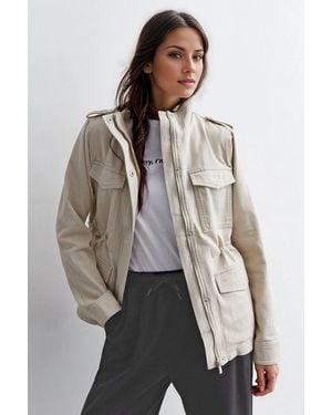 New Look Canvas Military Jacket - Grey