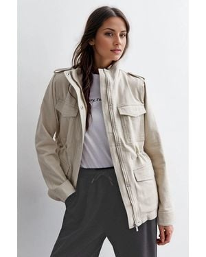 New Look Canvas Military Jacket - Grey
