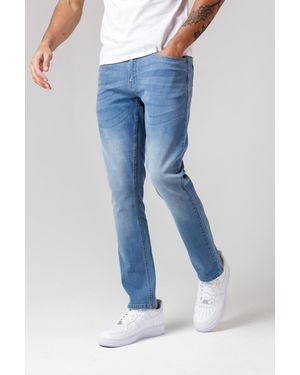 Firetrap Mid Straight Leg Cotton Rich Jeans - Blue