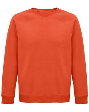 Sol's Adult Space Organic Raglan Sweatshirt (Burnt) - Orange
