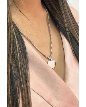SVNX Heart Shape Pendant Necklace - Natural