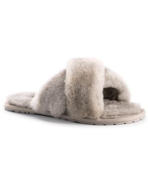Aus Wooli Australia Sheepskin Wool Brighton Slippers - Grey