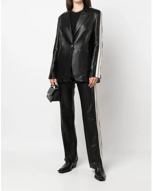 Palm Angels Leather Track Blazer - Black