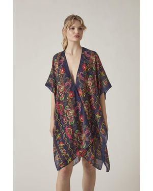James Lakeland Paisley Beach Cover-Up Kaftan - Blue