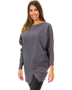 Met Jumper With Bat Sleeves And Boat Neck 10Dve0780 - Grey