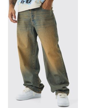 BoohooMAN Relaxed Washed Denim Jeans - Green