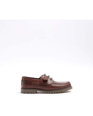 River Island Boat Shoes Leather - Brown