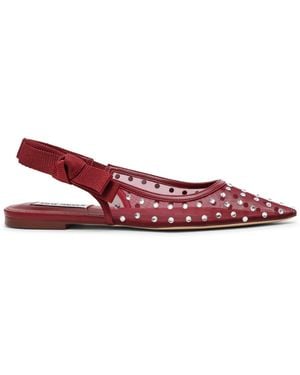 Steve Madden Olyvia Flat Stud Ballet Flats Fabric - Red