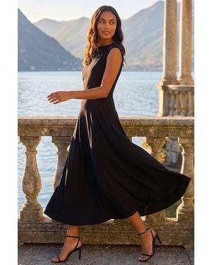 Roman Fit & Flare Midi Dress - Black