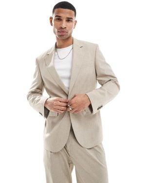 ASOS Slim Fit Suit Jacket - Natural