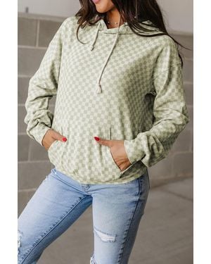 Azura Exchange Geruite Hoodie Relaxed Fit - Naturel