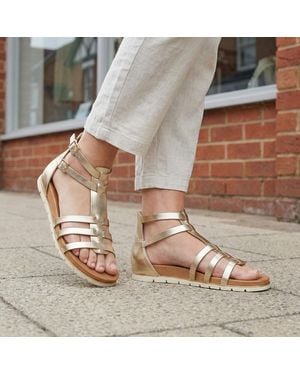 Krush Gladiator Sandals Strappy Valentina Buckle - Metallic