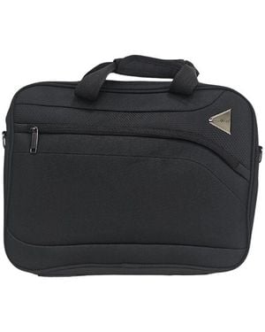 Infinity Leather Lightweight Laptop Bag Nylon - Black