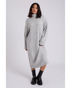 Urban Bliss Roll Neck Midi Dress - Grey