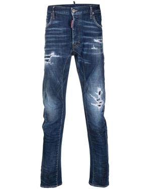 DSquared² Tikdy Biker Jean Worn Reinforced Wash Jeans Cotton - Blue
