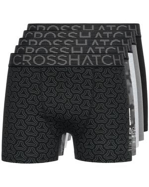 Crosshatch Buzzard Boxer Shorts (Pack Of 5) Marl/ - Black