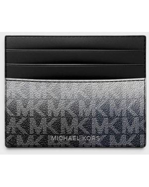 Michael Kors Logo Tall Card Case Cooper Multi Faux Leather - Black