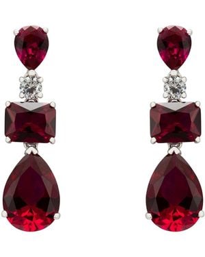 LÁTELITA London Valentina Drop Earrings Ruby - Red