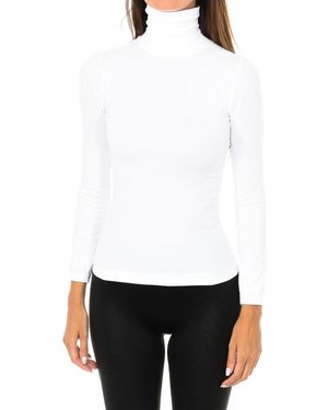 Intimidea Nevada Long Sleeve T-Shirt With High Neck And Elastic Fabric 210277 - White