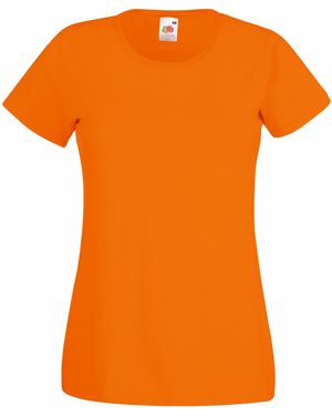 Fruit Of The Loom Ladies/ Lady-Fit Valueweight Short Sleeve T-Shirt (Pack Of 5) Cotton - Orange