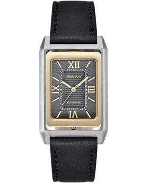 Heritor Esteban Leather Band Watch - Grey