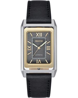 Heritor Esteban Leather Band Watch - Grey