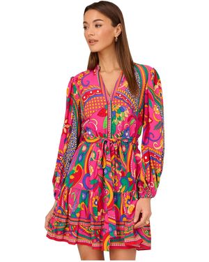 Adrianna Papell Printed Short Dress - Red