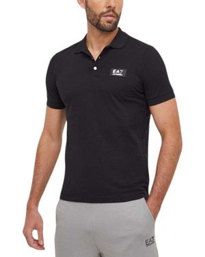 Armani Polo Shirts Slim Fit Short Sleeve Cotton - Black