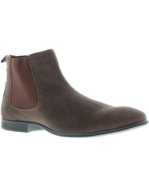Ben Sherman Lombard Suede Leather Chelsea Boots - Black