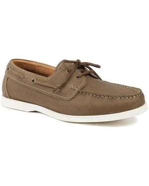 Jones Bootmaker Partington Leather Lace Up Boat Shoes - Brown