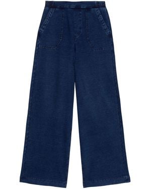 Secret Label Denim Elasticated Waist Wide Leg Trousers - Blue