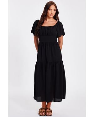 Quiz Short Sleeve Midaxi Dress - Black